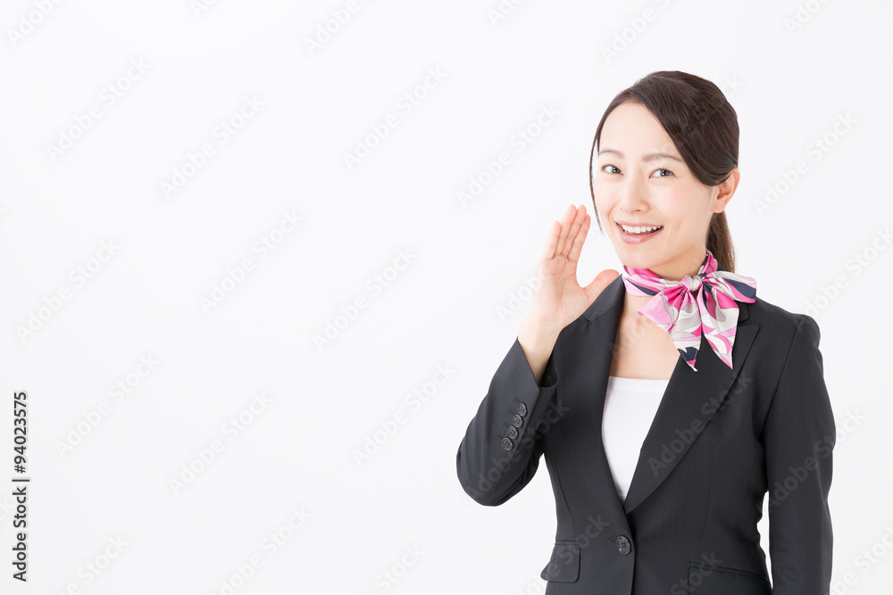 portrait of asian businesswoman on white background