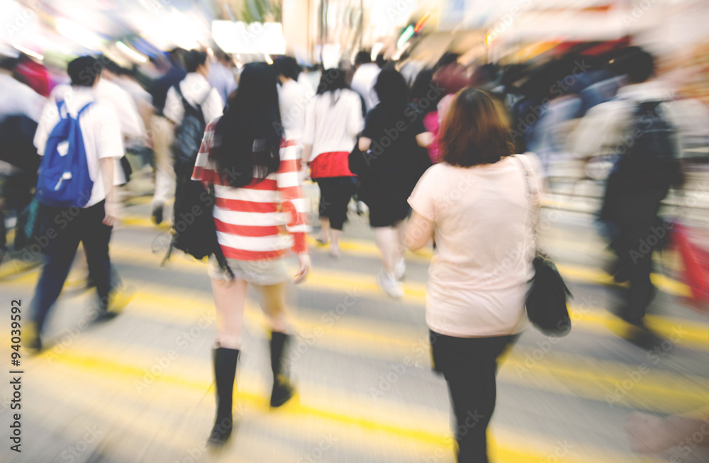 香港人步行过马路概念