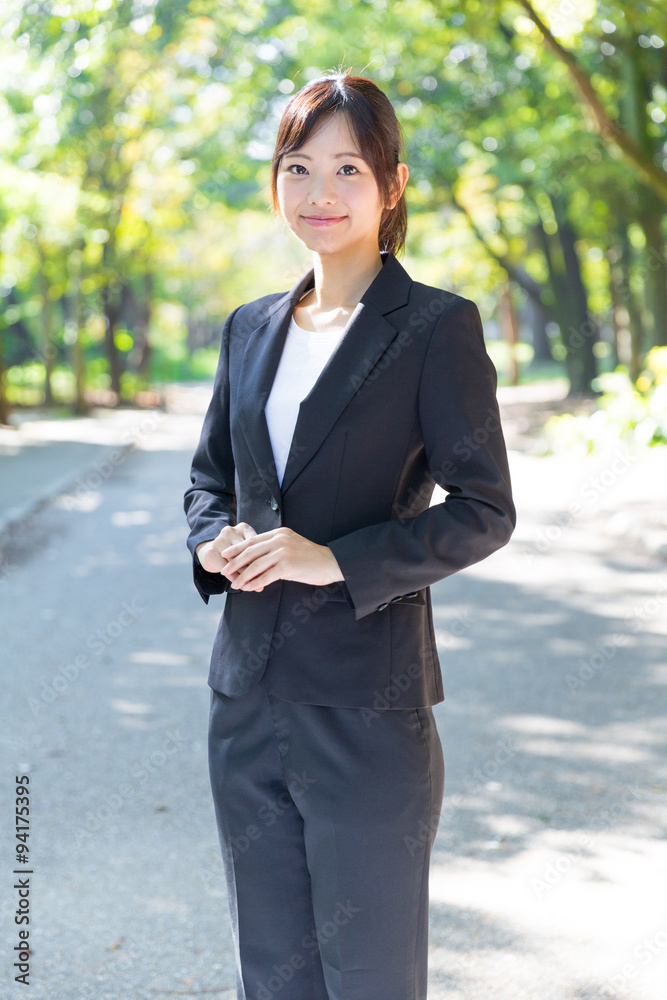 asian businesswoman in the park