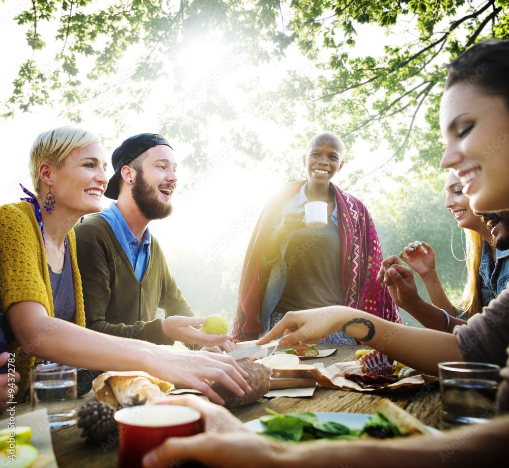 Friends Friendship Outdoor Dining People Concept