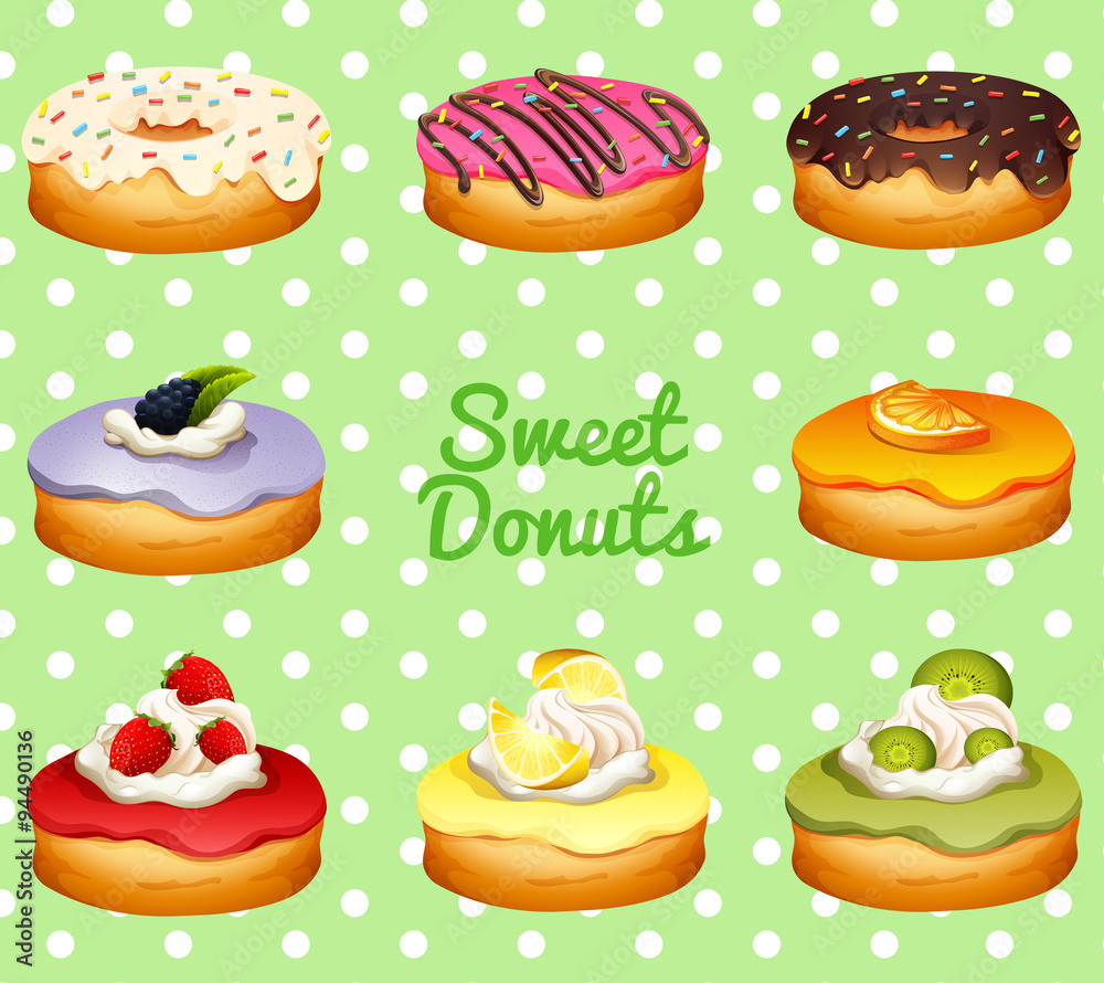 Different flavor of donuts