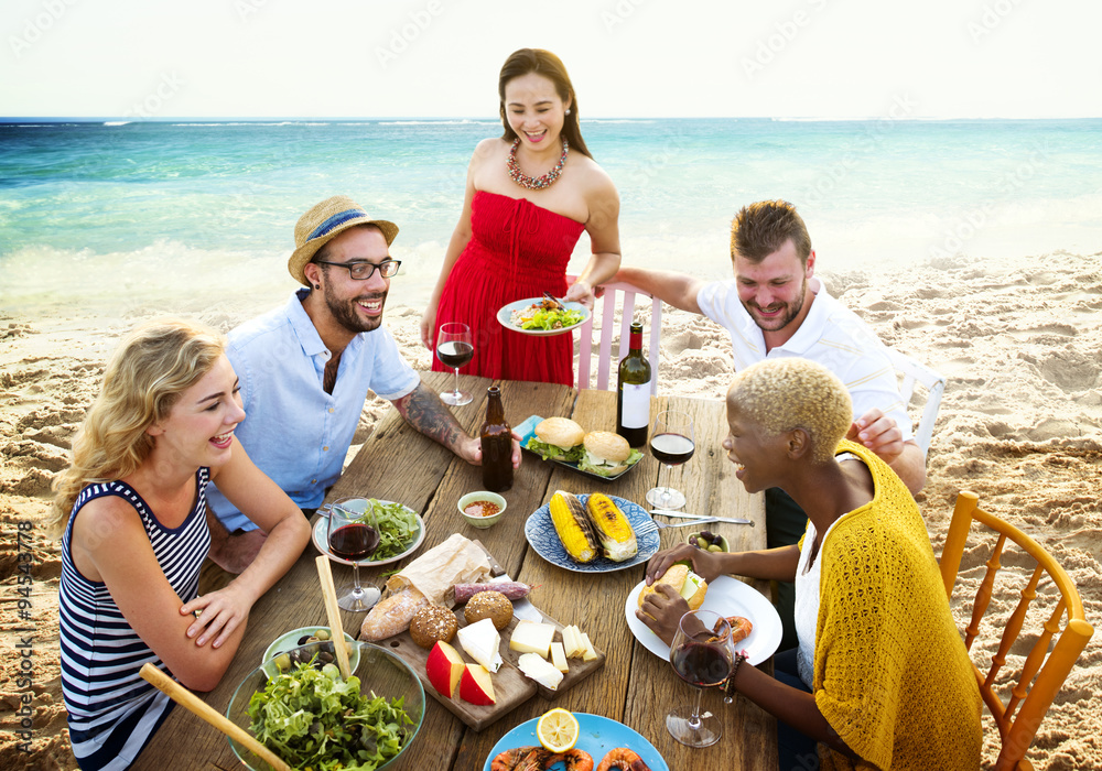 Friends Friendship Outdoor Dining People Concept