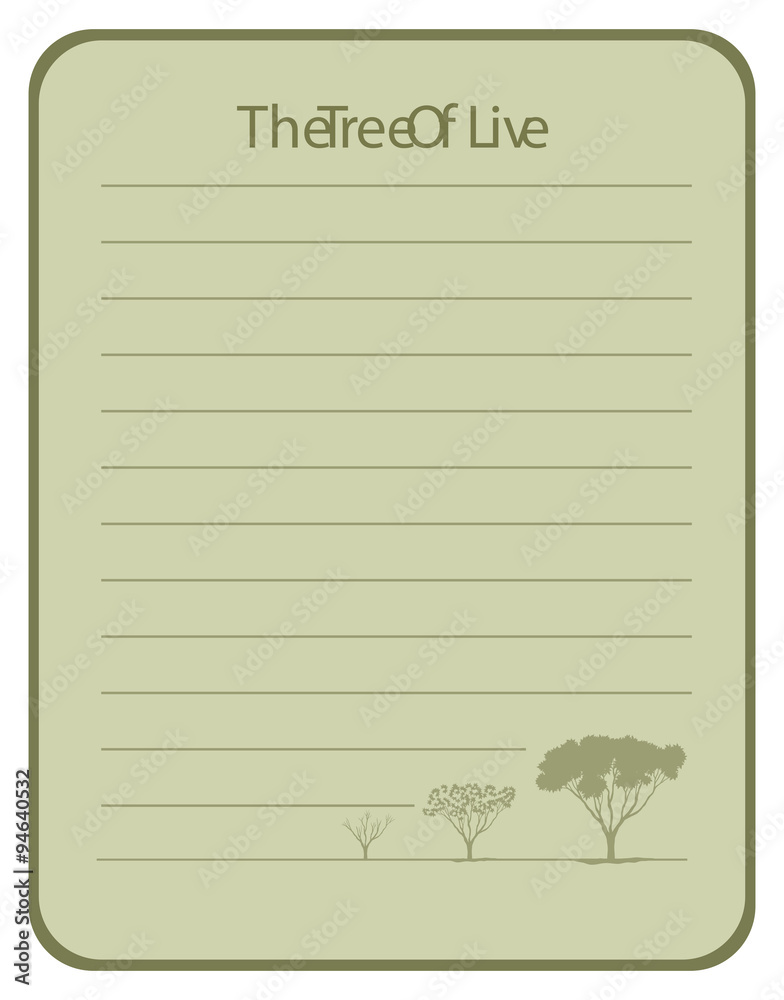 Line paper design with tree of live