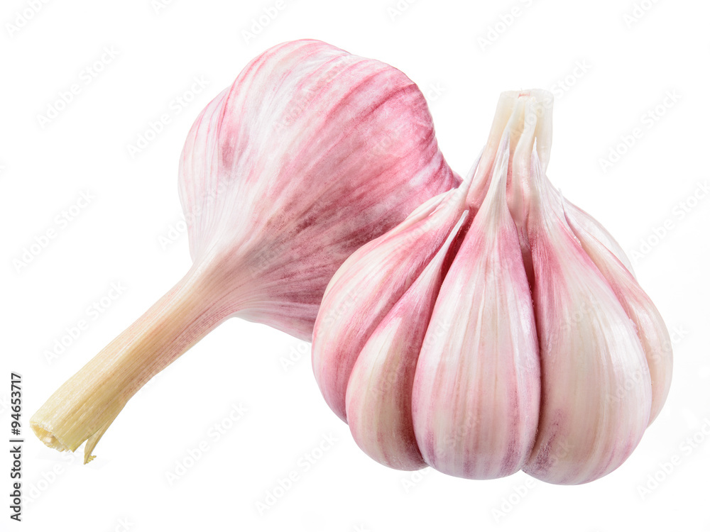 Fresh garlic isolated on white background