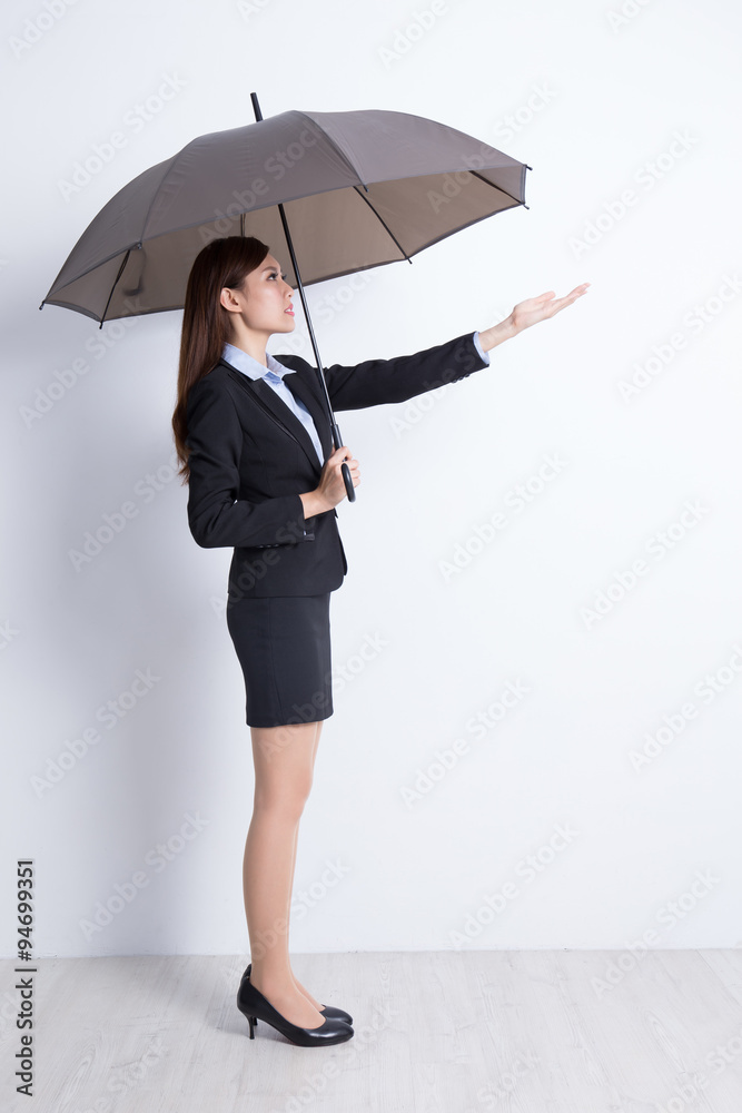 business woman with umbrella