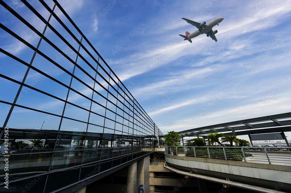 the scene of airport building in shanghai china