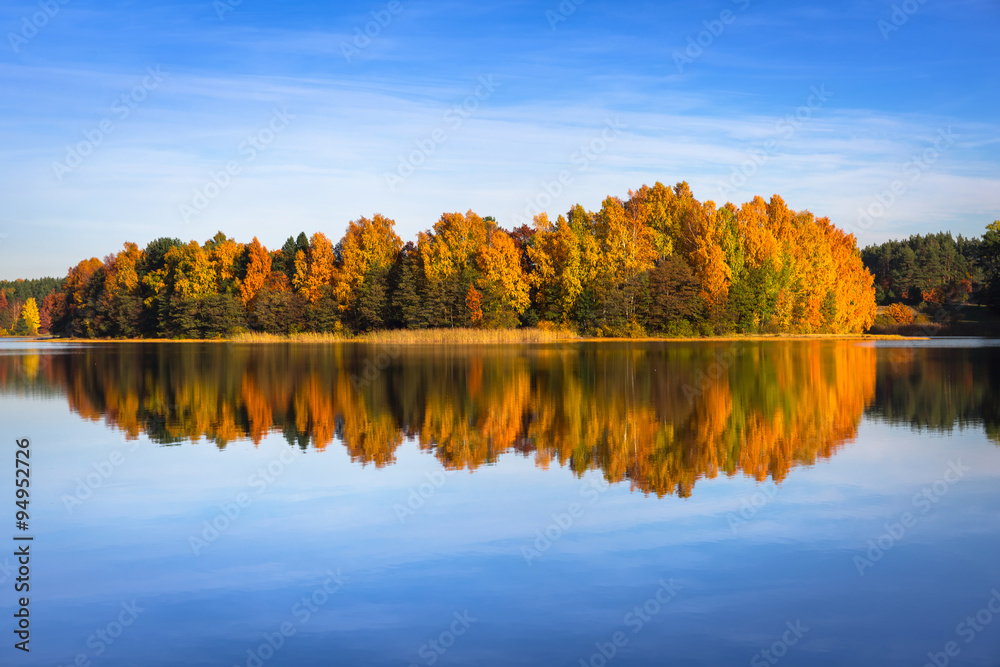 Autumn at the lake in Poland