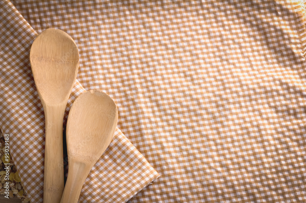 folded tablecloth with background