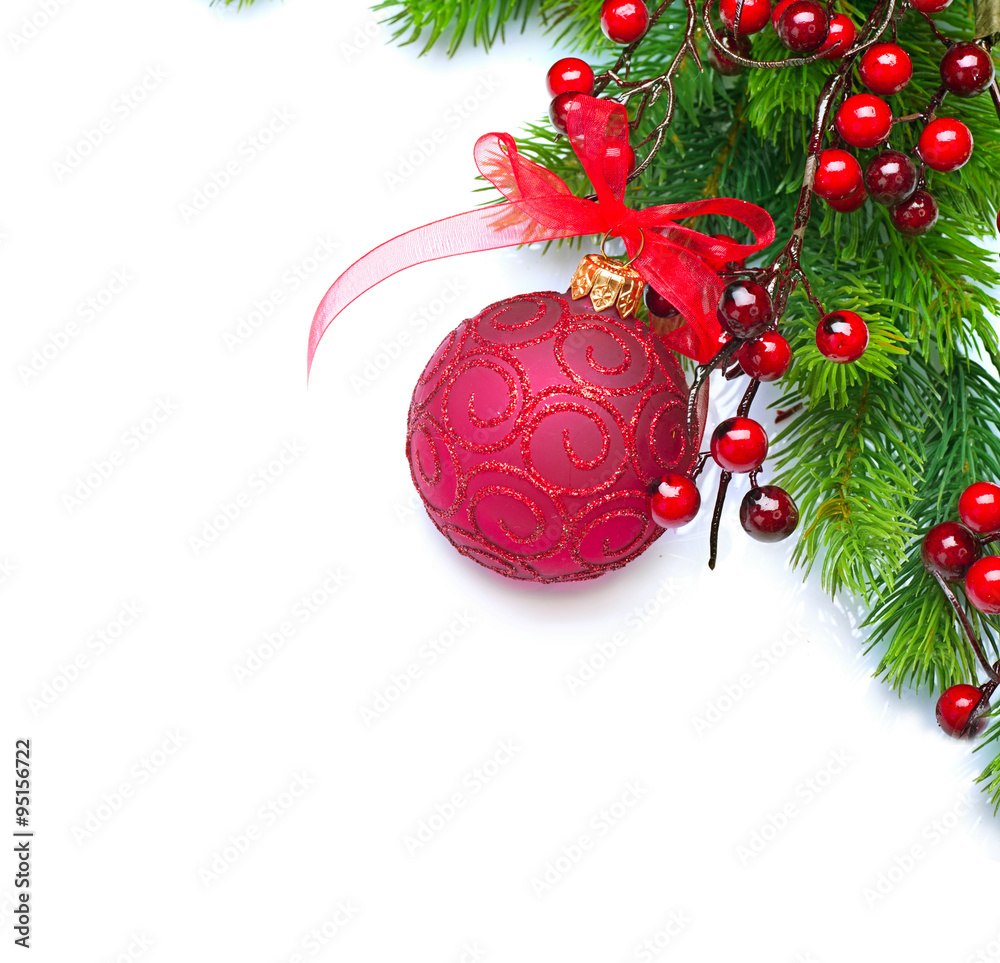 Christmas and New Year decoration isolated on white background