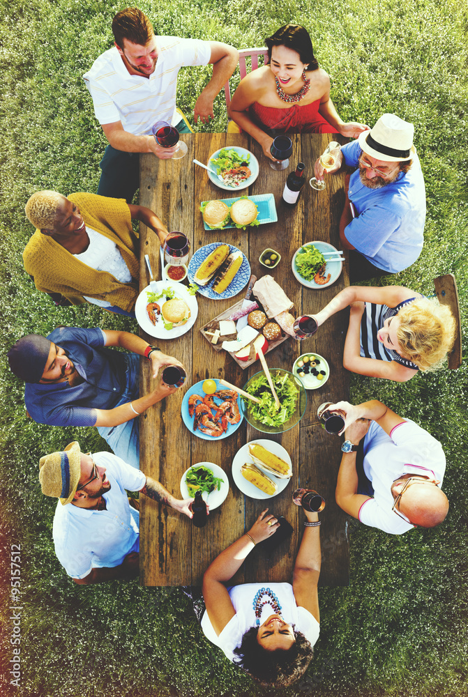 Friends Friendship Outdoor Dining People Concept