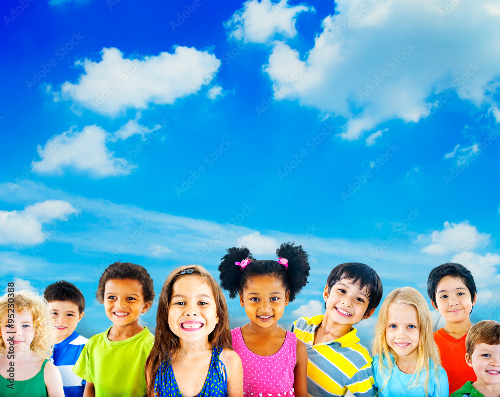 Diversity Children Friendship Innocence Smiling Concept