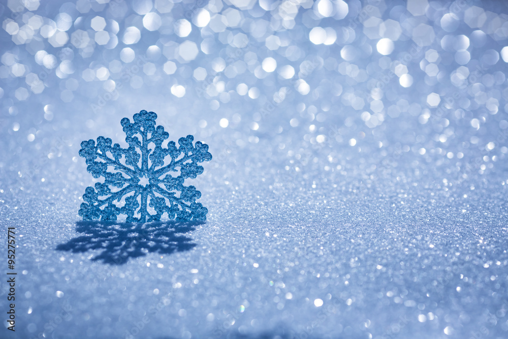 Christmas decoration on snow