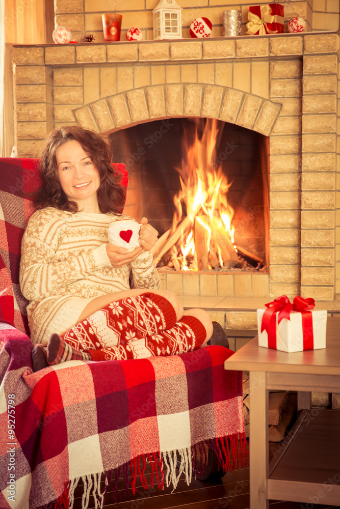 Woman relaxing at home