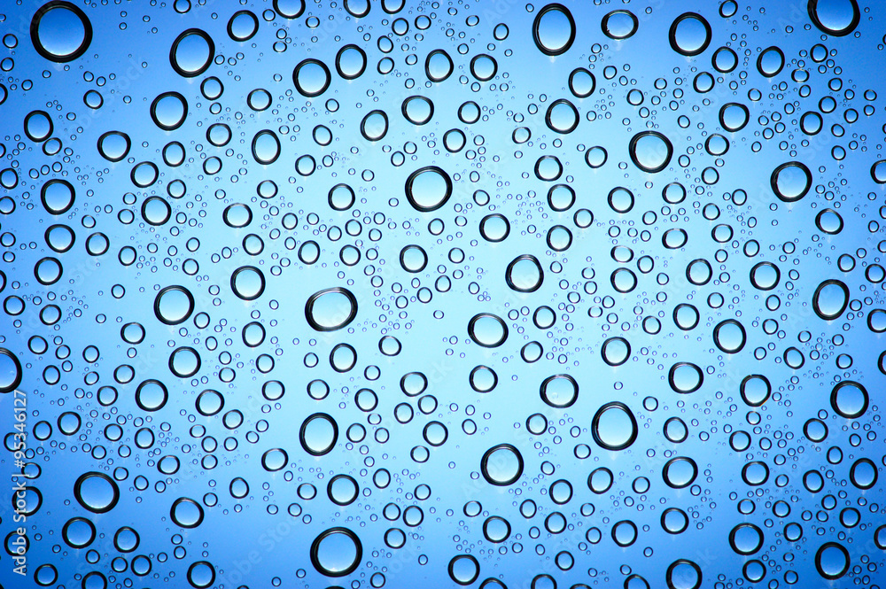  water drops on glass