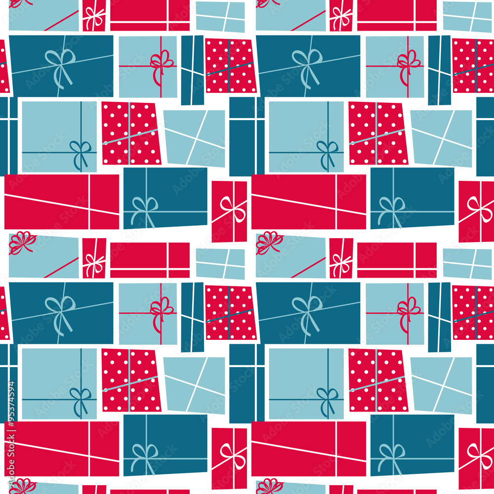 Gift Box Holiday Seamless Pattern Background Vector Illustration