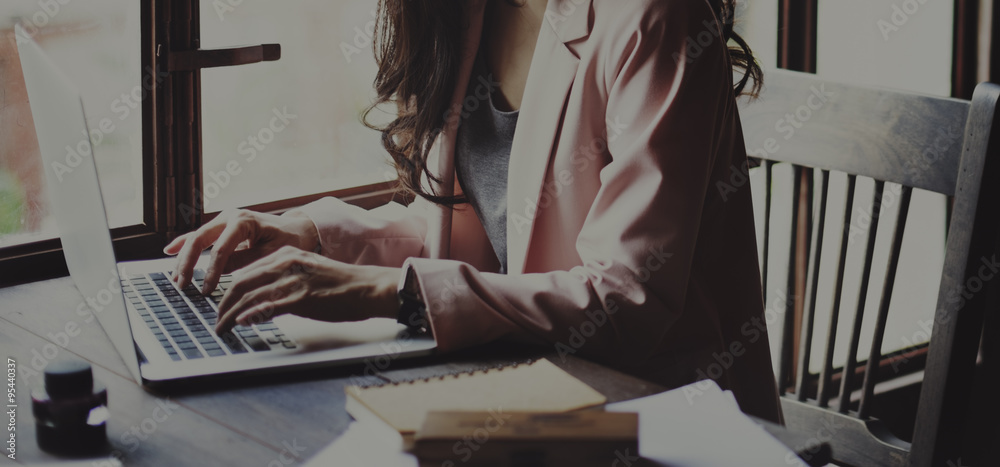 Businesswoman Secretary Reading Book Story Concept