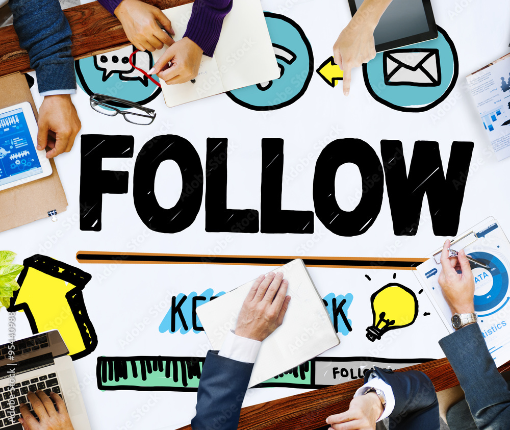 Follow Follower Following Connecting Networking Social Concept