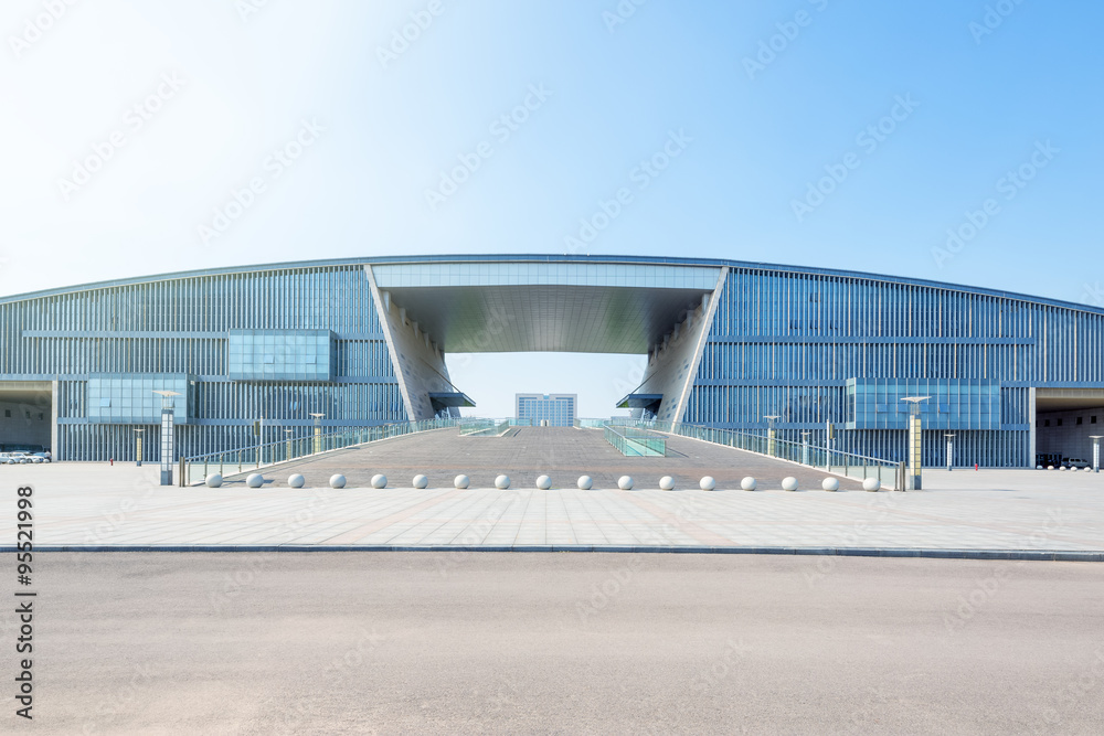 empty road building exterior