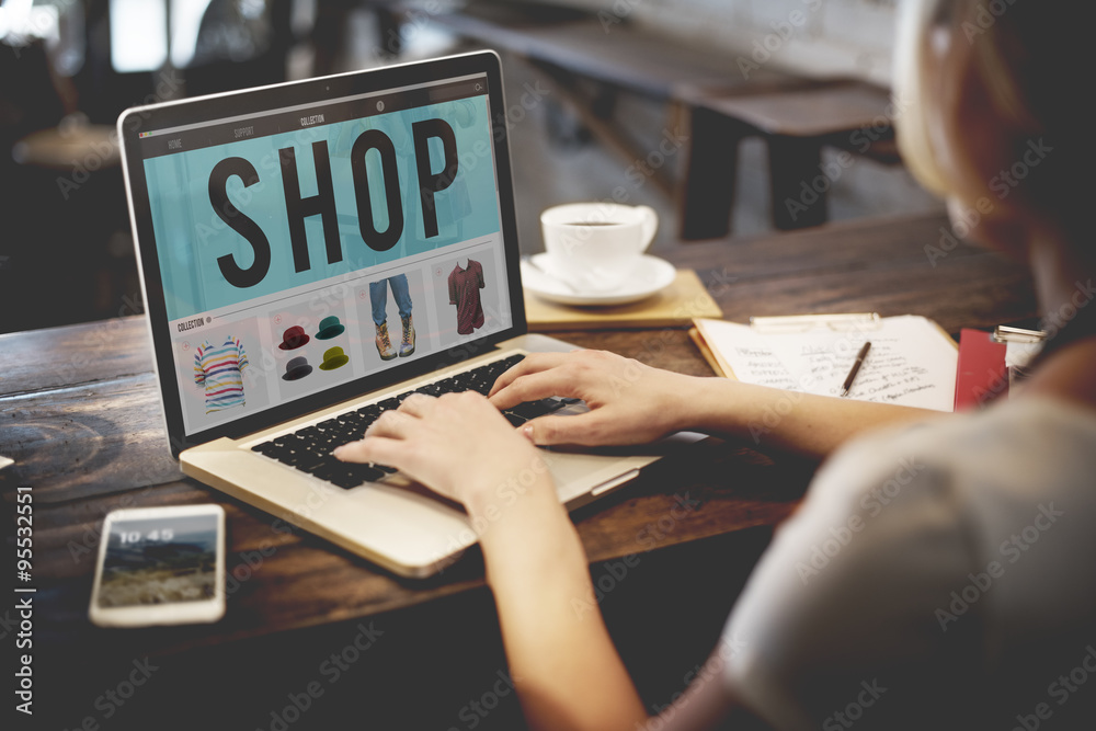 Shop Shopping Buying Paying Ordering Commercial Concept