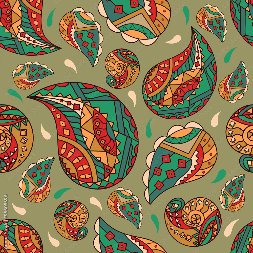 Paisley seamless background.