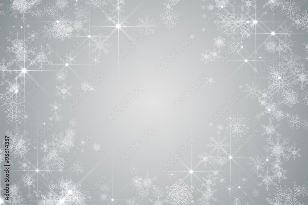 White snowflake design on grey