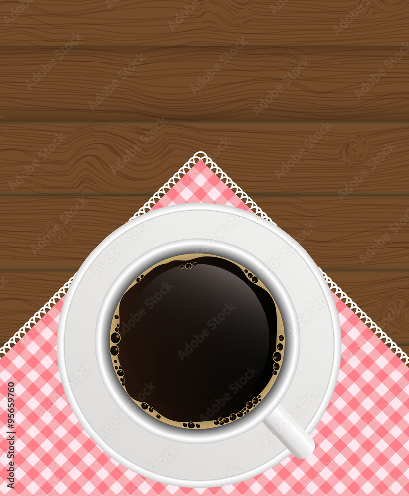 Black Coffee Background. Photo-Realistic Vector