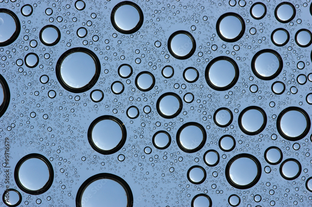  water drops on glass