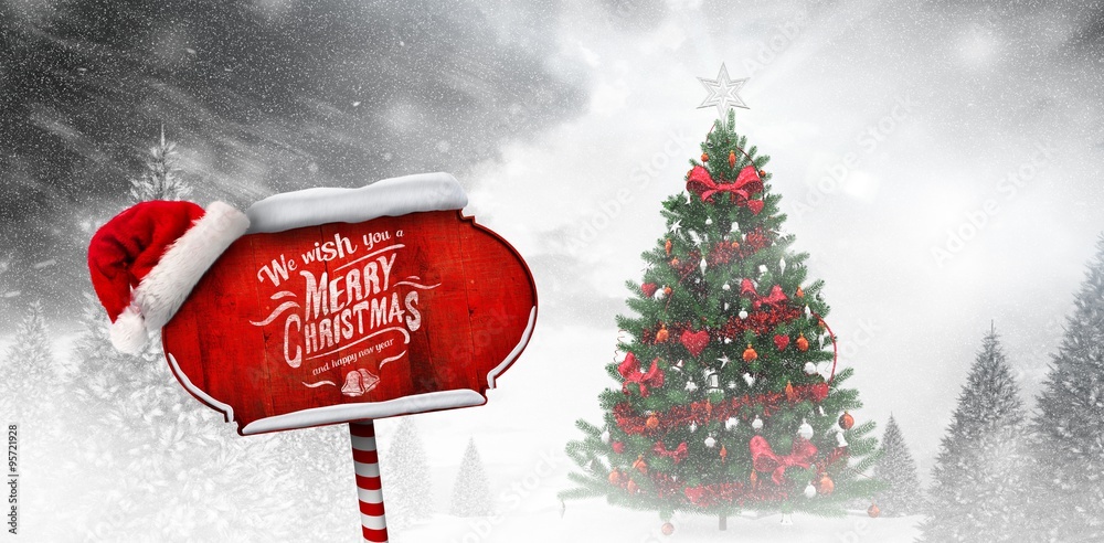 Composite image of christmas greeting