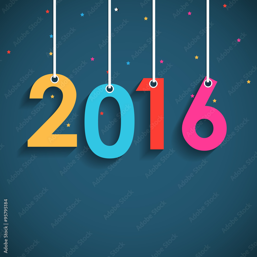 Abstract Beauty 2016 New Year Background. Vector Illustration