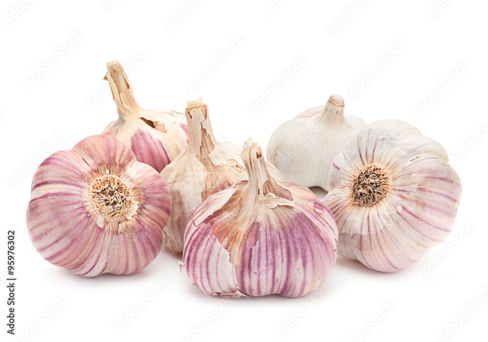 Garlic vegetable on white