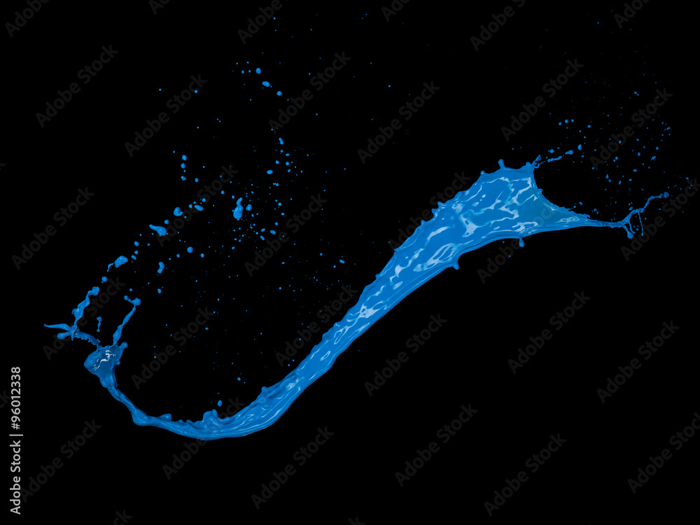 blue paint splash on black background