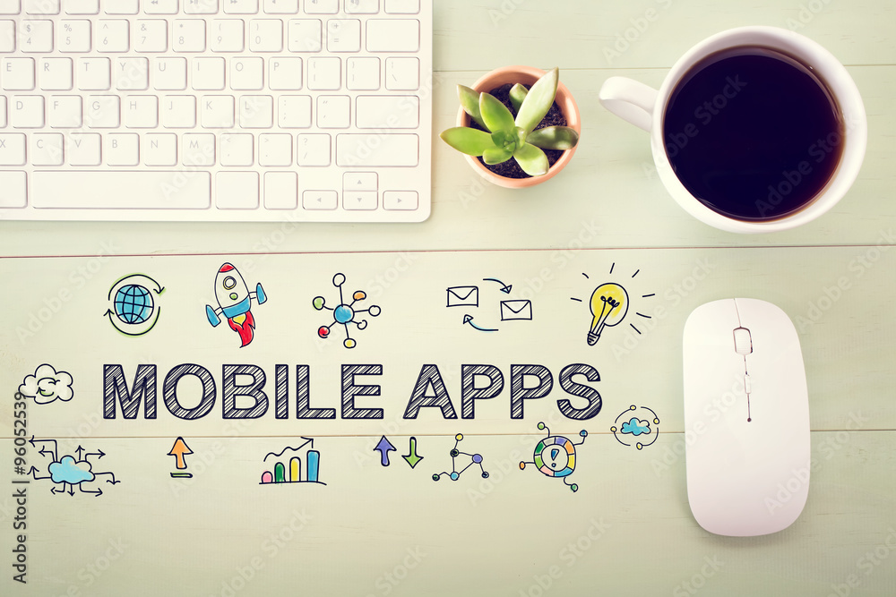 Mobile Apps concept with workstation