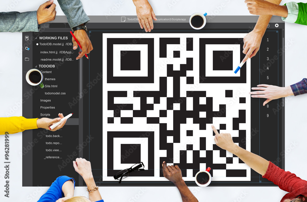 QR Code Encryption Interface Coding Concept