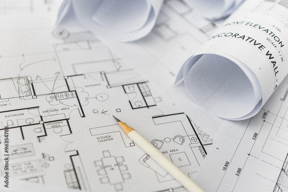 建筑施工图用白铅笔