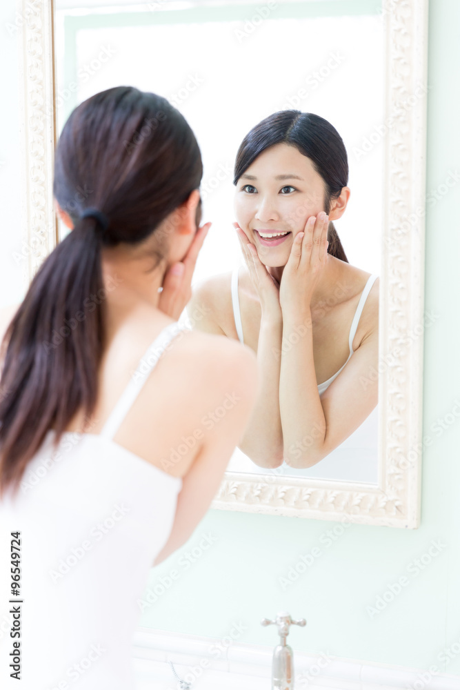 young asian woman in the makeroom