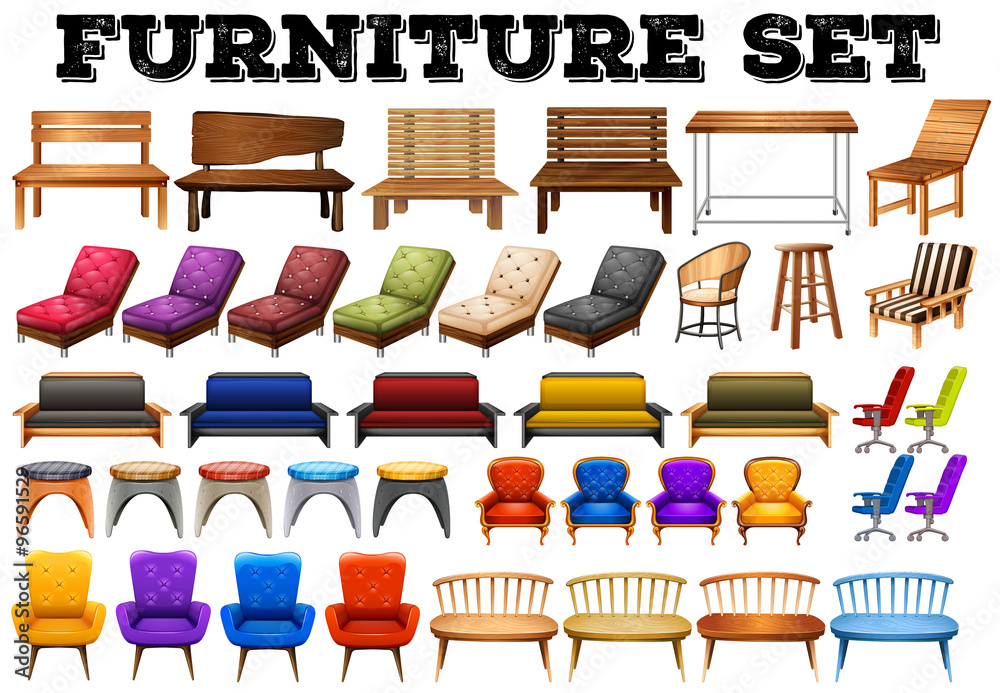 Different design of modern furniture