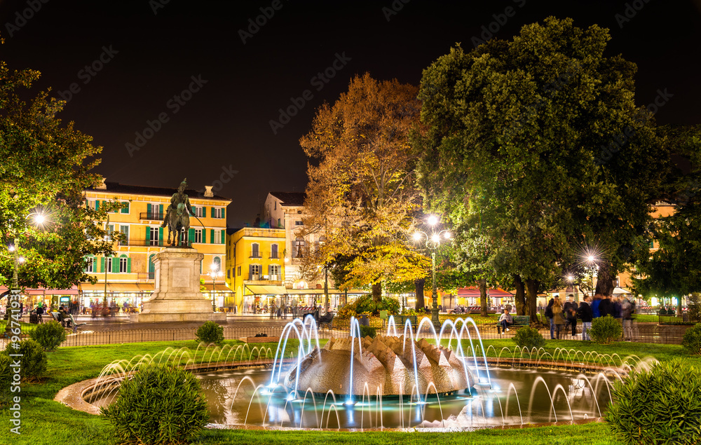 The fountain of the Alps on Piazza Bra in Verona