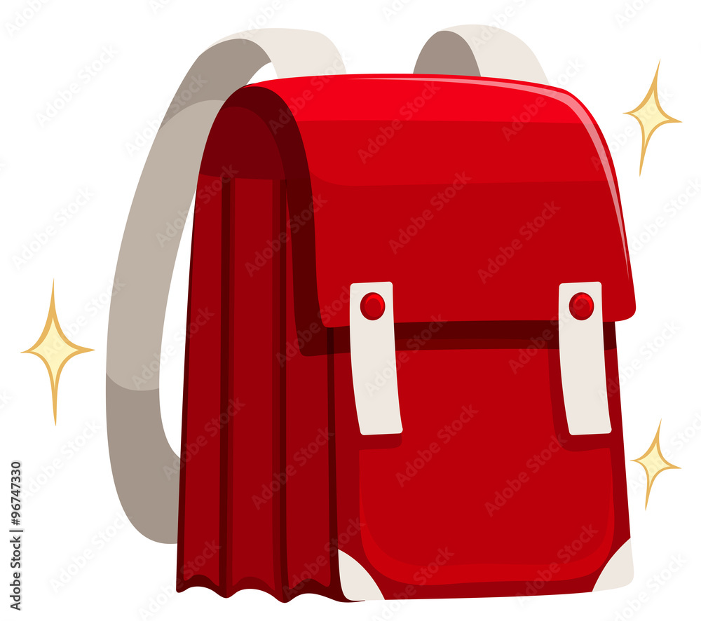 Brand new schoolbag in red color