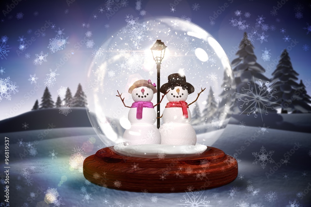 Snowman in a snow globe 