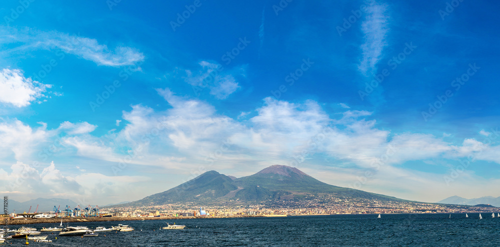 Napoli  and mount Vesuvius in  Italy