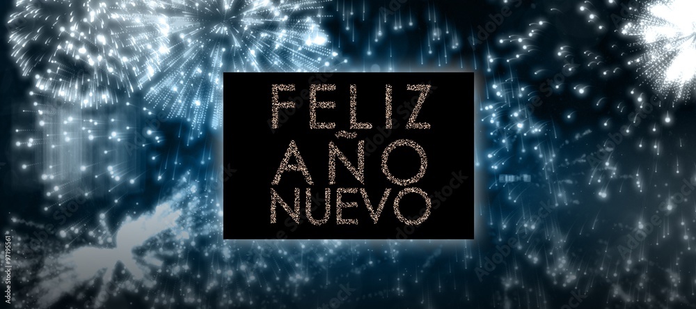 Composite image of glittering feliz ano nuevo