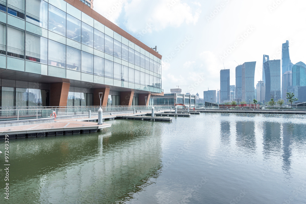 skyline,water front of modern buildings