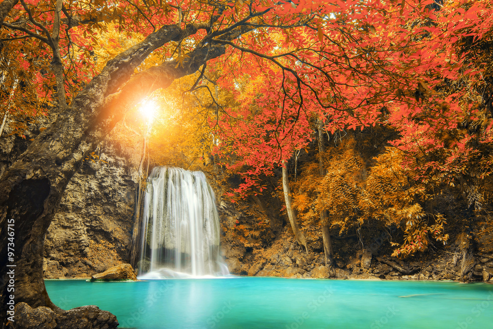 Erawan Waterfall in Kanchanaburi, Thailand