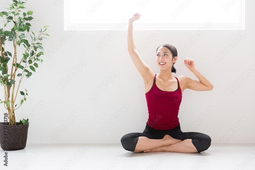 portrait of sporty asian woman