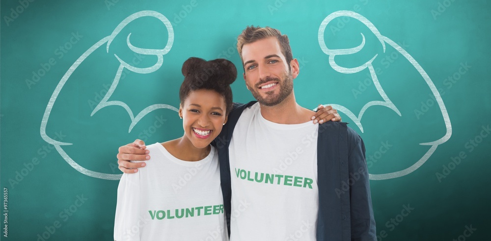 Portrait of two young volunteers