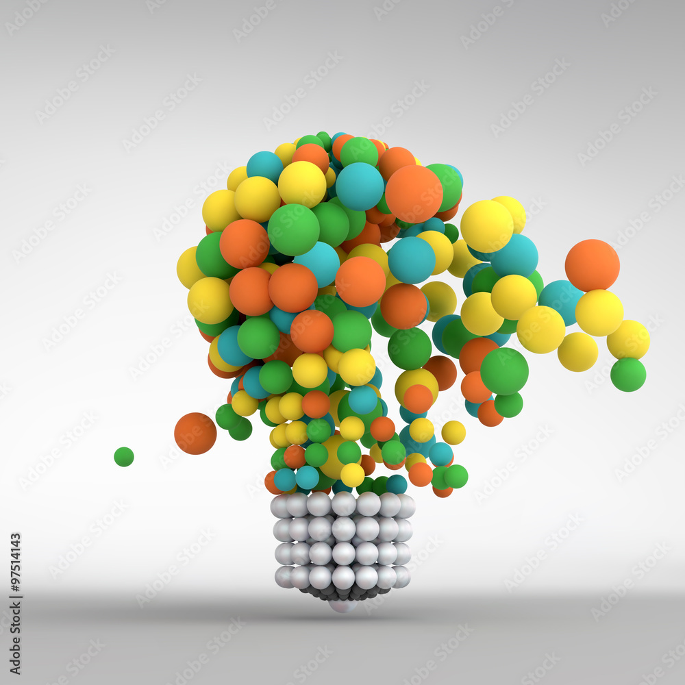 Lightbulb. Idea concept. 3d vector illustration.