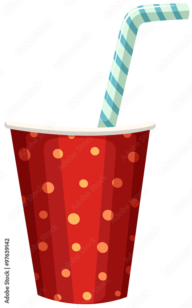 Party cup with straw