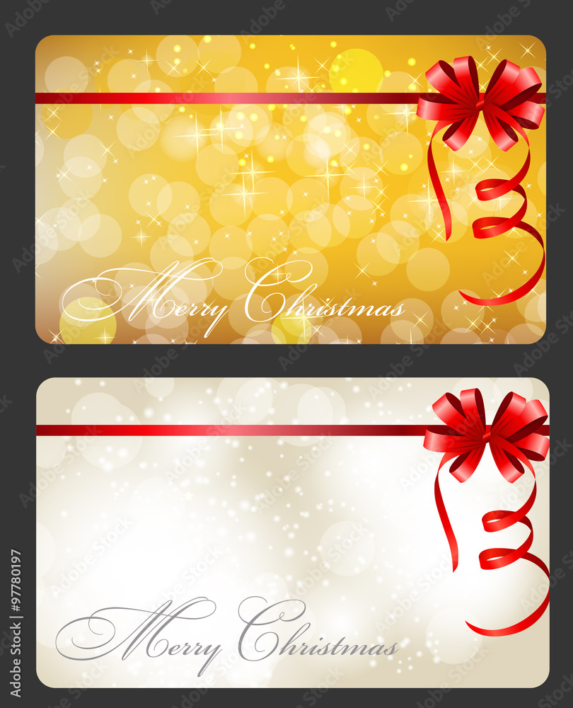 Set of cards with Christmas BALLS, stars and snowflakes, illustration