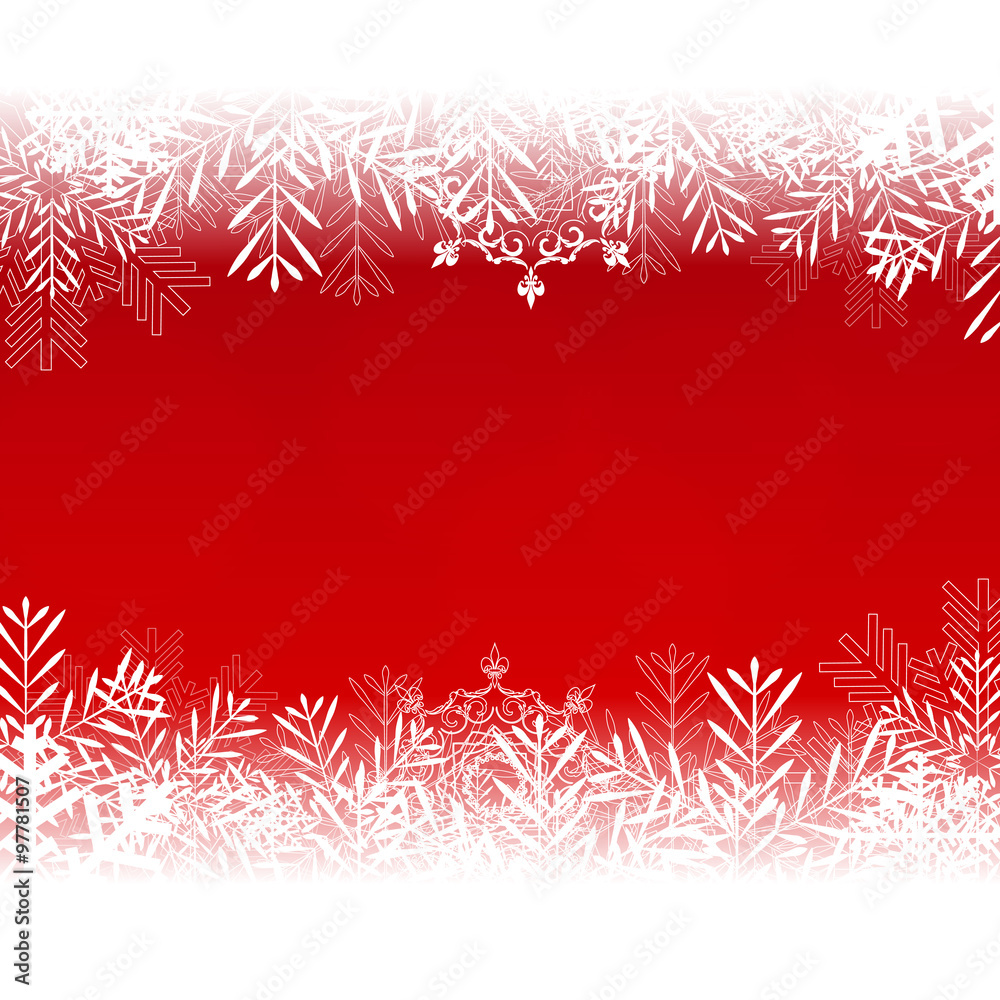 Abstract Beauty Christmas and New Year Background with Snow, Snowflakes. Vector Illustration