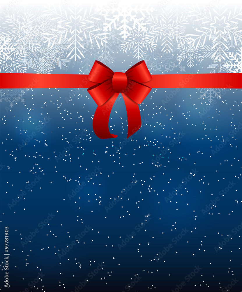 Abstract Beauty Christmas and New Year Background with Snow, Snowflakes. Vector Illustration